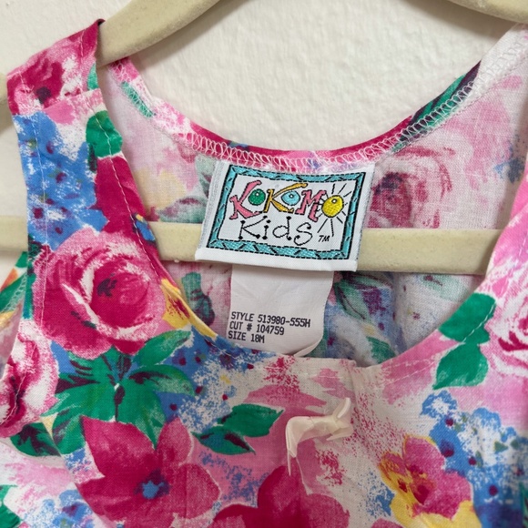 VINTAGE KOKOMO KIDS Toddler Girl Pink‎ Floral Dress - size 18 Months - adorable - Picture 3 of 12